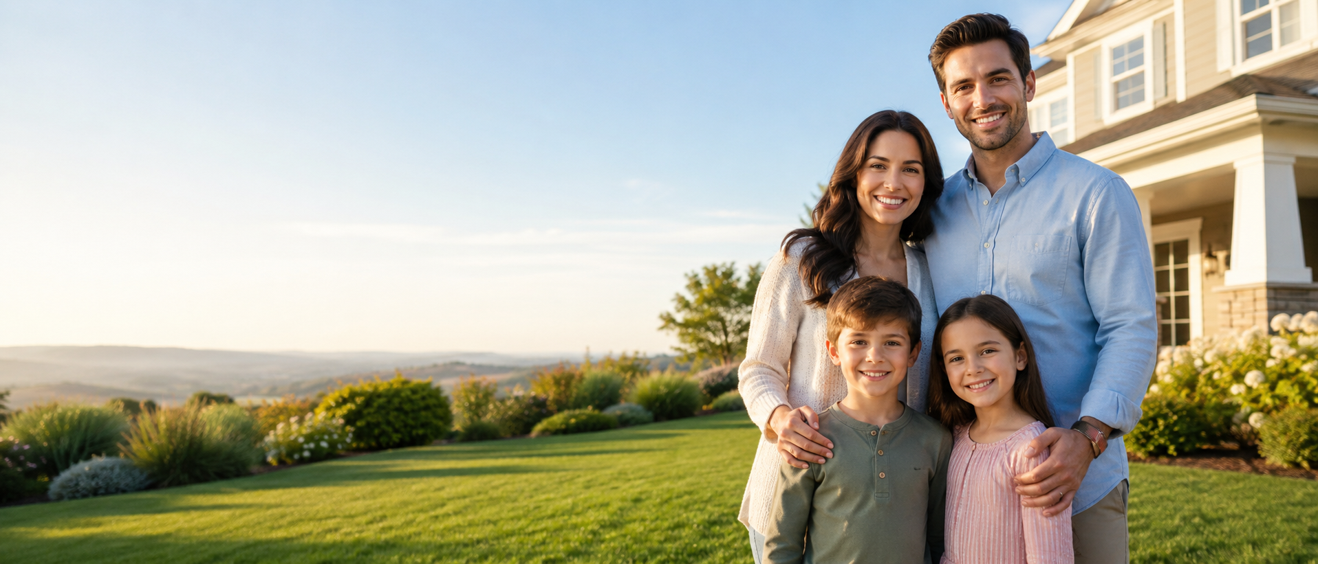 Michigan family outside their home